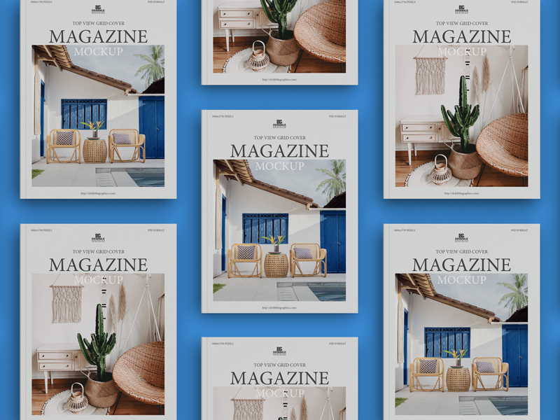 Free-Top-View-Grid-Cover-Magazine-Mockup-600