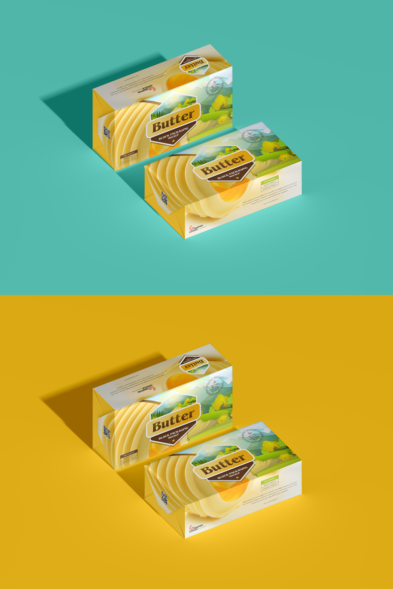 Download Free Block Butter Packaging Mockup Dribbble Graphics PSD Mockup Templates