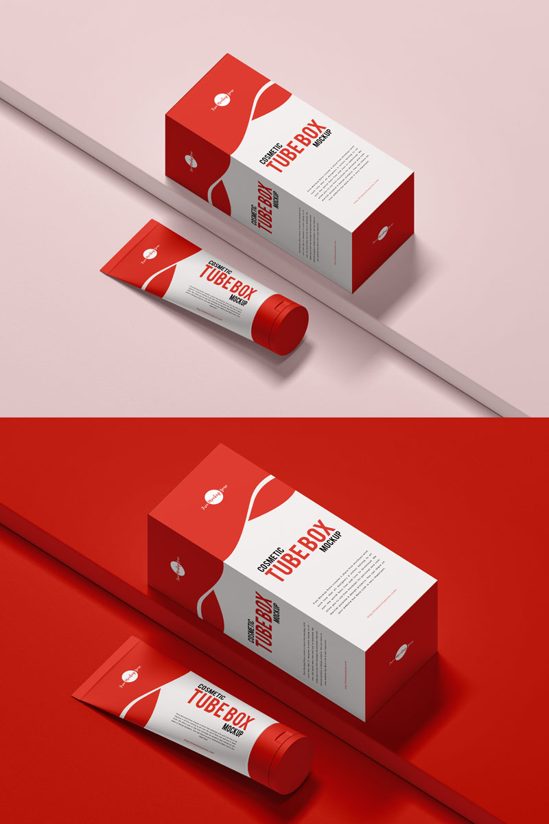 Free-Cosmetics-Tube-With-Box-Mockup-PSD