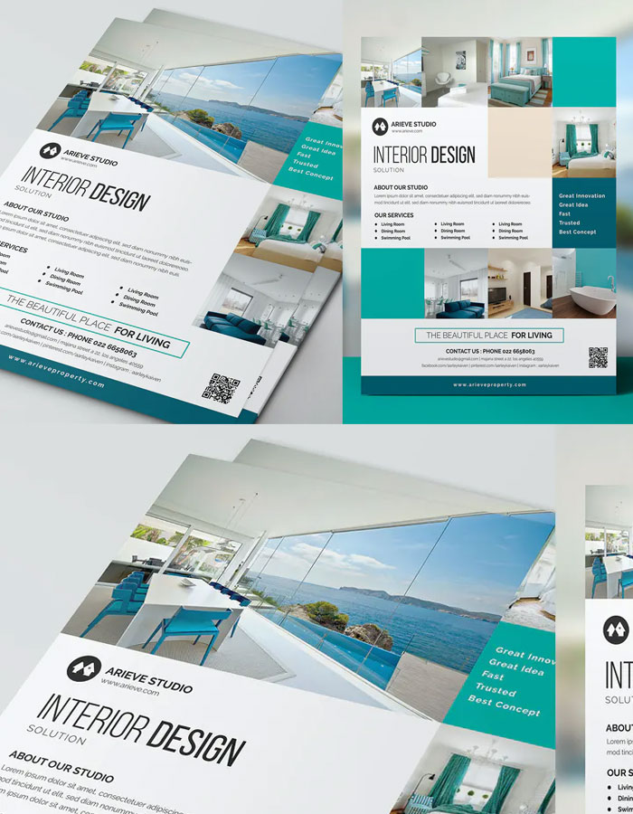 10 Premium Interior Flyer Templates For Designers | Dribbble Graphics