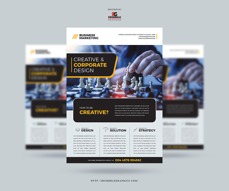 Free Business Marketing Flyer Template For Dribbble Graphics