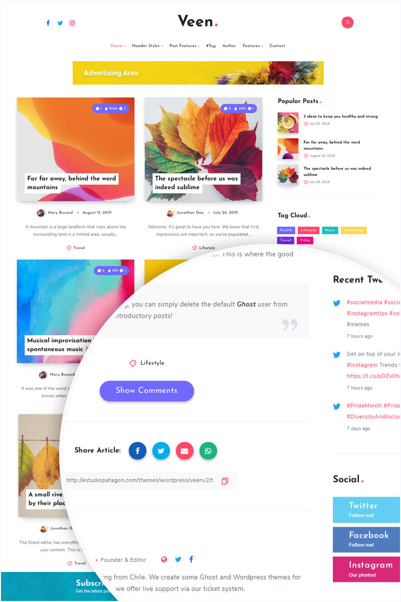 Veen-Modern-Minimal-&-Lightweight-Blog-WordPress-Theme-of-2020