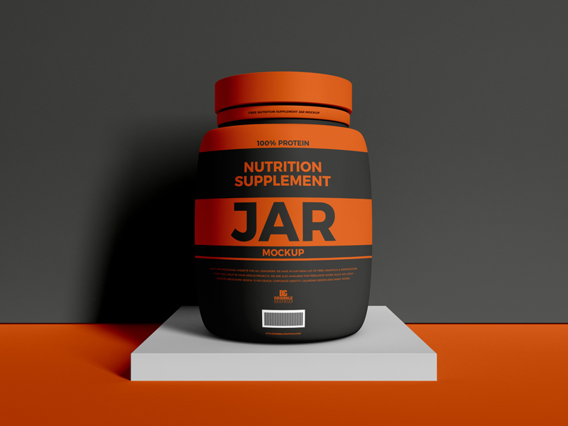 Download Free Nutrition Supplement Jar Mockup Dribbble Graphics PSD Mockup Templates