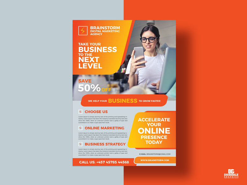 Free Social Media Business Digital Marketing Flyer Design Template Dribbble Graphics