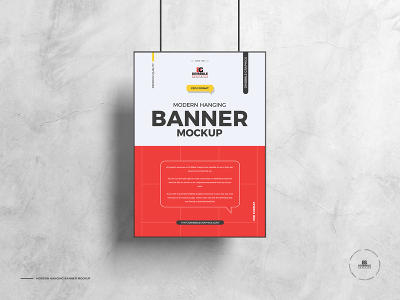 Download Free Modern Hanging Banner Mockup