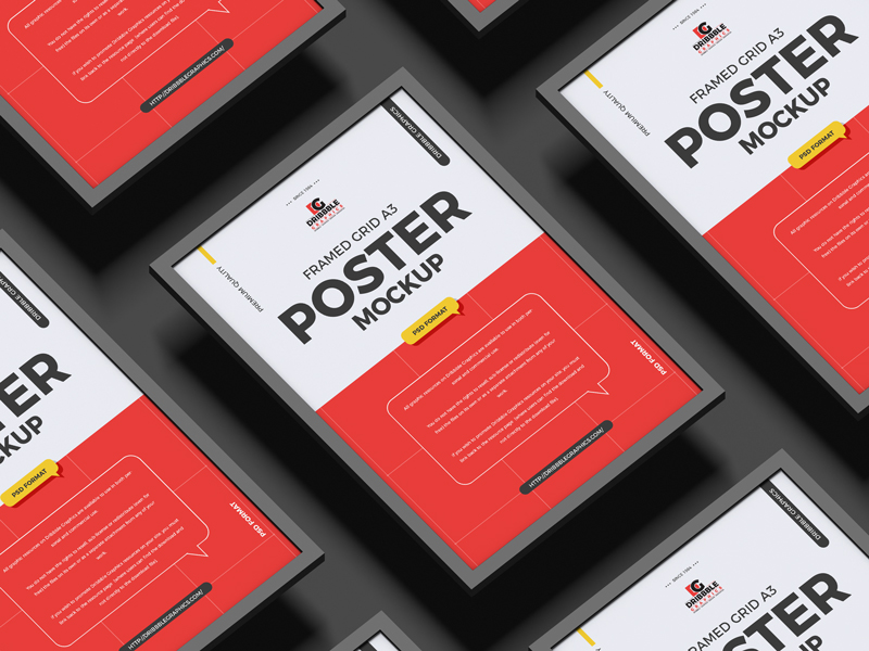 A3 Paper Grid Brand Poster Mockup Free by Poster Mockup on Dribbble