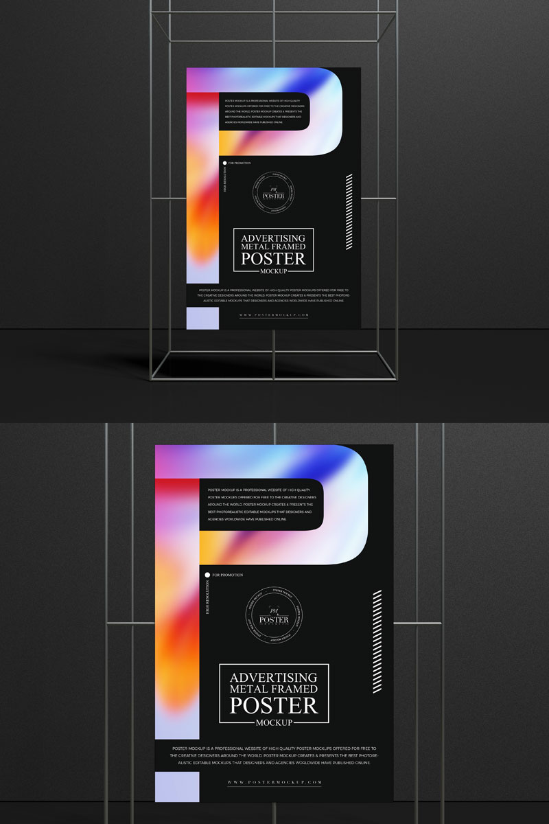 Free-Black-Environment-Metal-Framed-Poster-Mockup