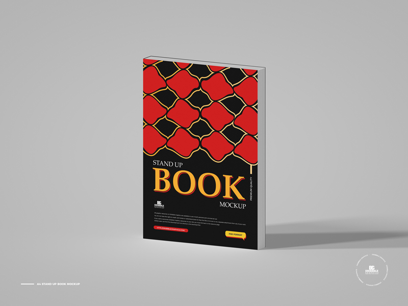 Free-A4-Stand-Up-Book-Mockup