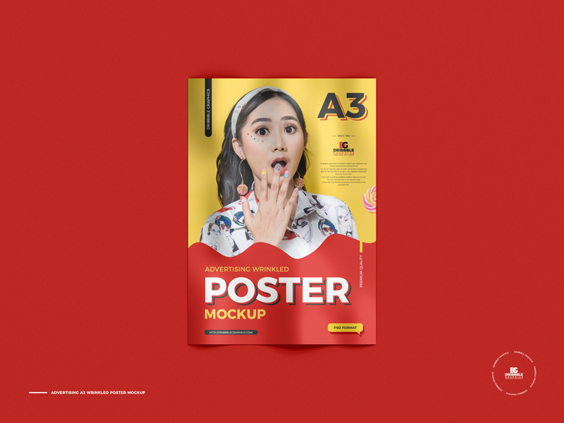 Free-Advertising-A3-Wrinkled-Poster-Mockup-600