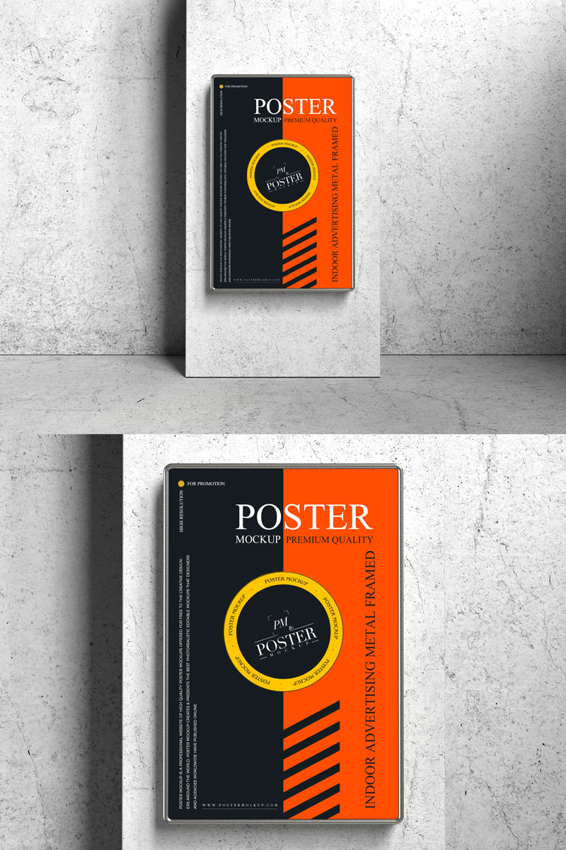 Free-Indoor-Metal-Framed-Poster-Mockup-PSD