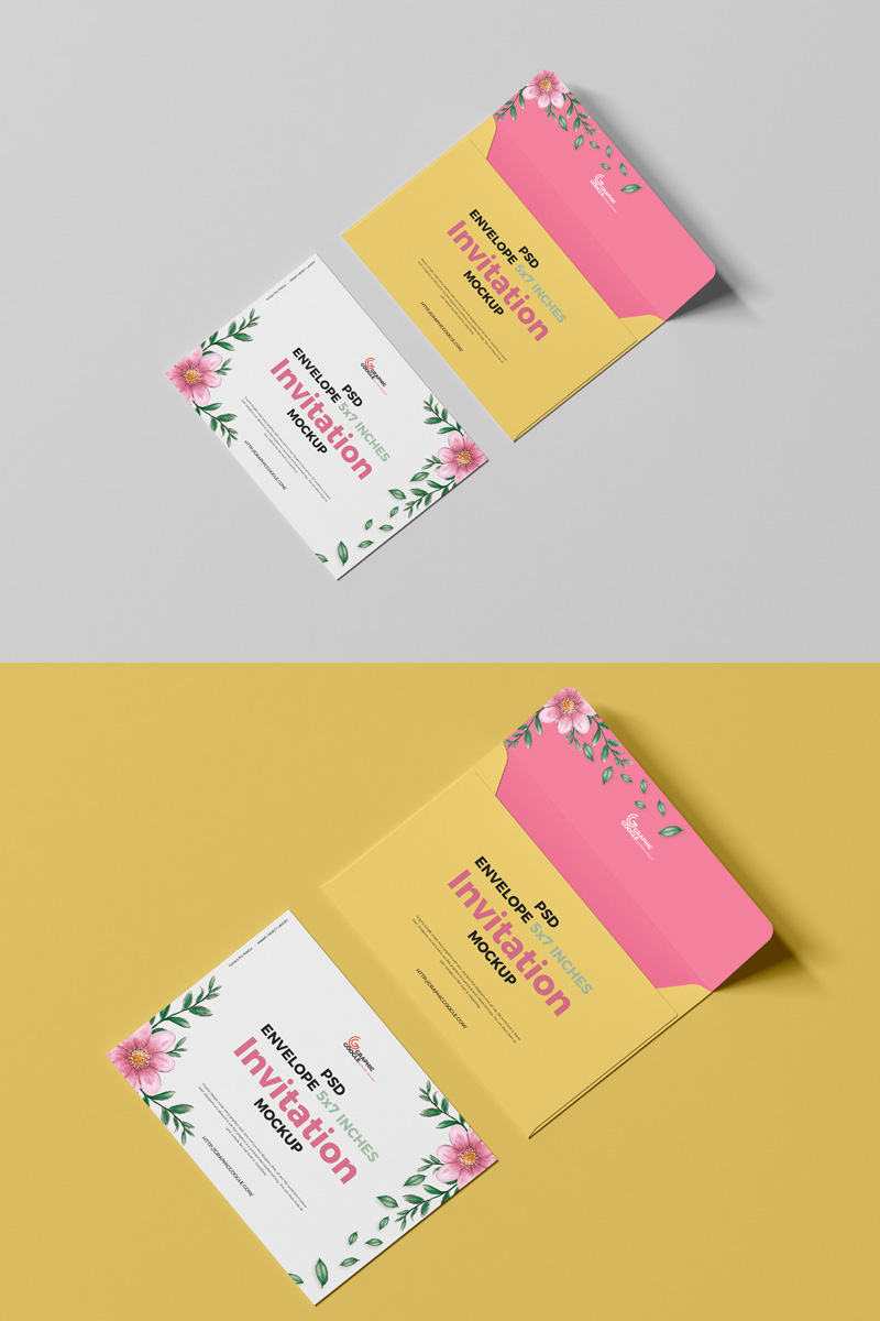 Free-Premium-Envelope-With-Invitation-Mockup