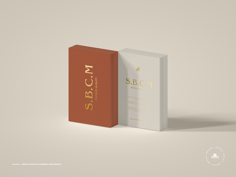 Free-Stand-Up-Stack-of-Business-Card-Mockup