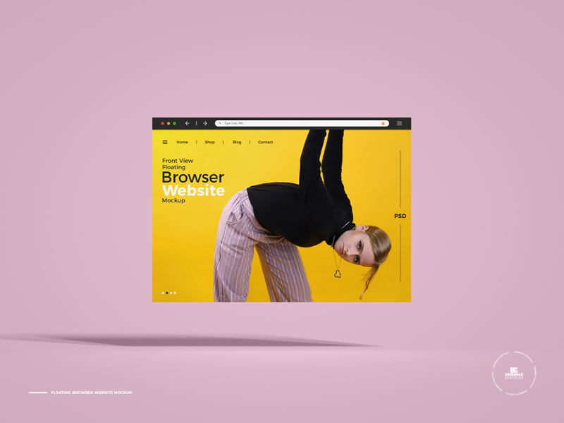 Free-Front-View-Floating-Browser-Website-Mockup-600