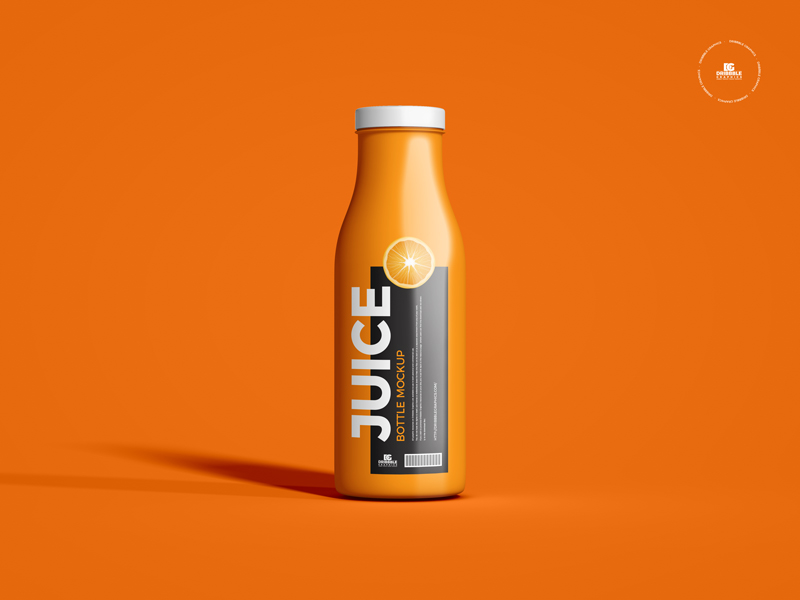 Orange juice bottle mockup