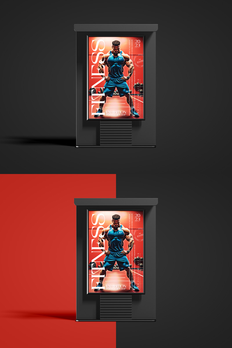 Free-3D-Display-Poster-Mockup