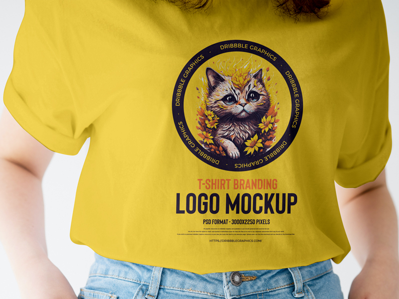 Free-Girl-T-Shirt-Branding-Logo-Mockup