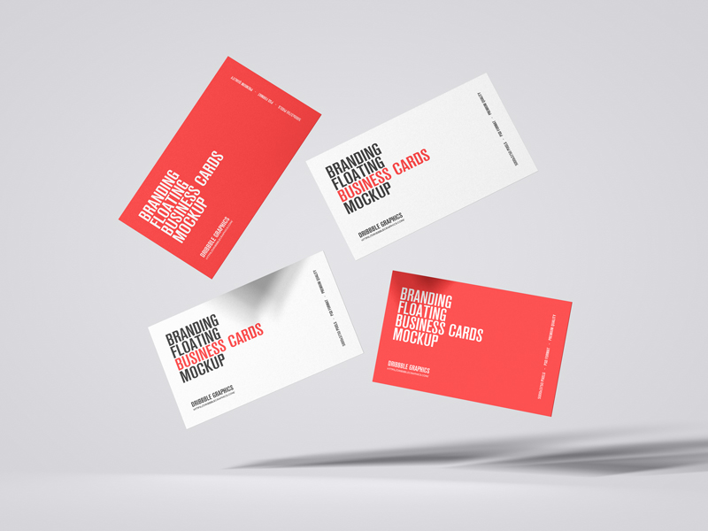 Free-Branding-Floating-Business-Cards-Mockup