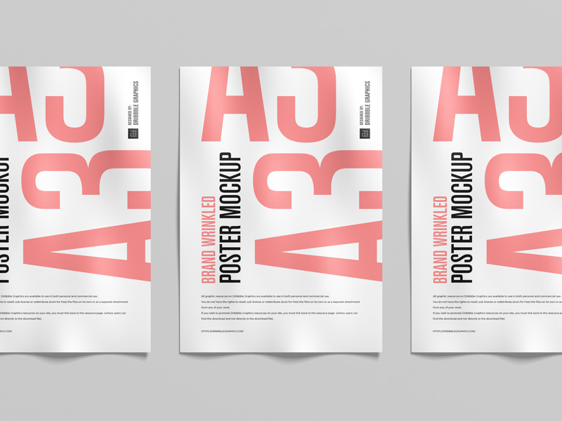 Free-Brand-A3-Wrinkled-Poster-Mockup