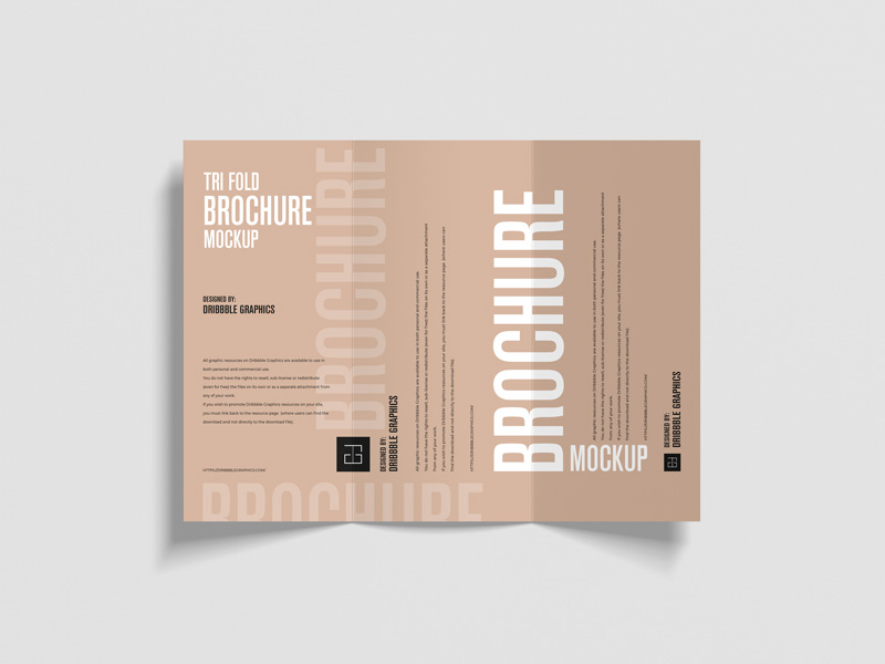 Free-Top-View-Tri-Fold-Brochure-Mockup