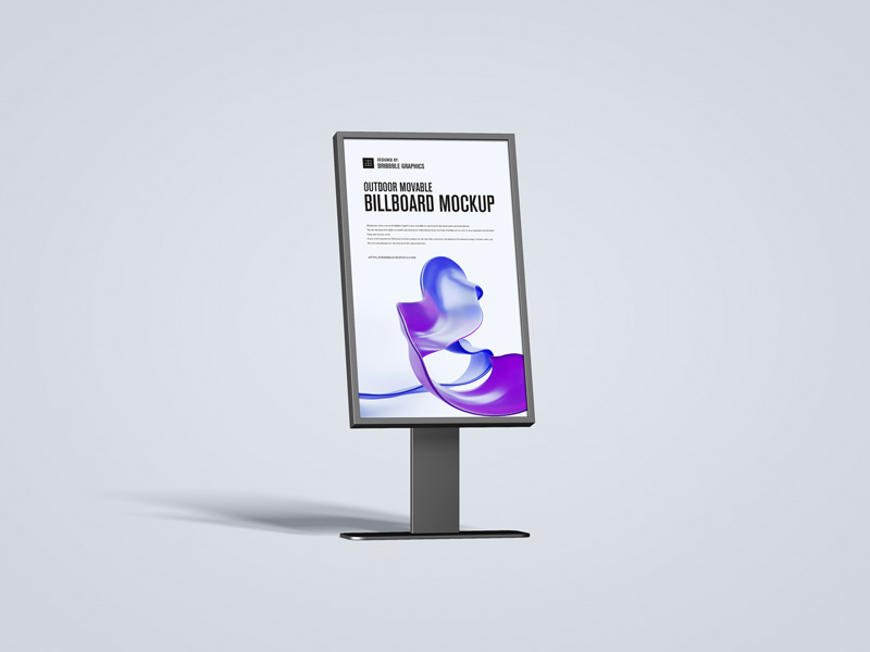 Free-Outdoor-Movable-Billboard-Mockup