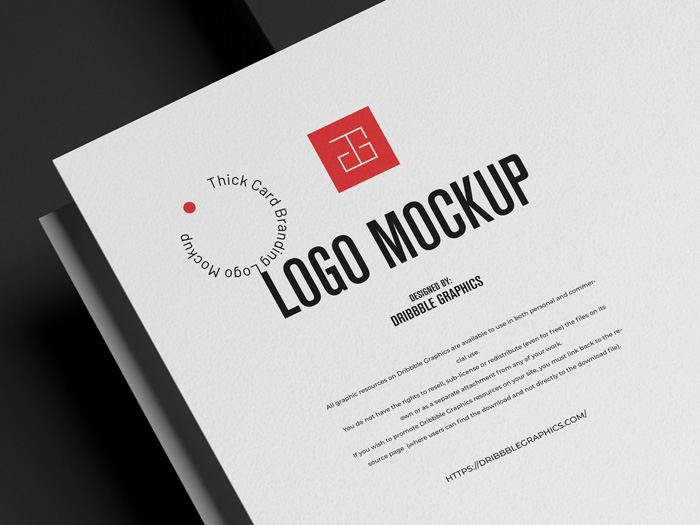 Free-Thick-Card-Branding-Logo-Mockup