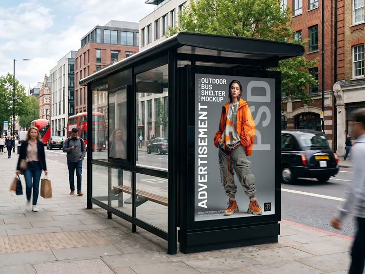 Free-Outdoor-Advertisement-Bus-Shelter-Mockup-PSD-2026