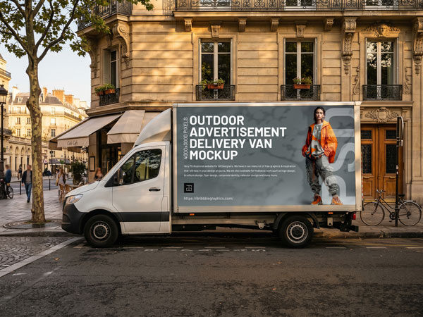 Free-Outdoor-Advertisement-Delivery-Van-Mockup