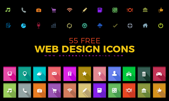 55 Free Web Design Icons | Dribbble Graphics