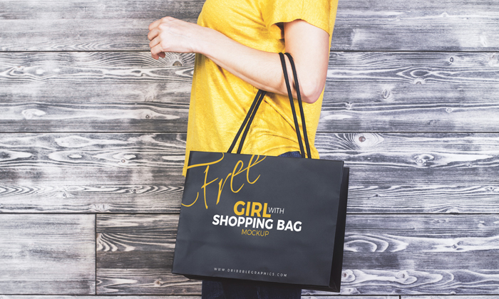 Girl-With-Shopping-Bag-MockUp-Freebie-on-Antique-Wooden-Background-2017 ...