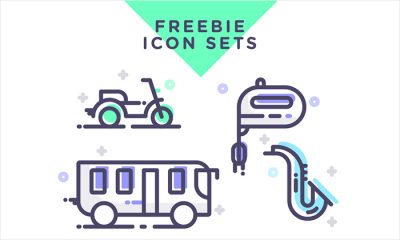 Free-Instruments,-Transportation-&-Kitchen-Tools-Icons-Set