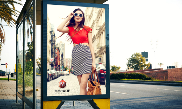 Outdoor-Advertisement-Bus-Stop-Billboard-Mockup