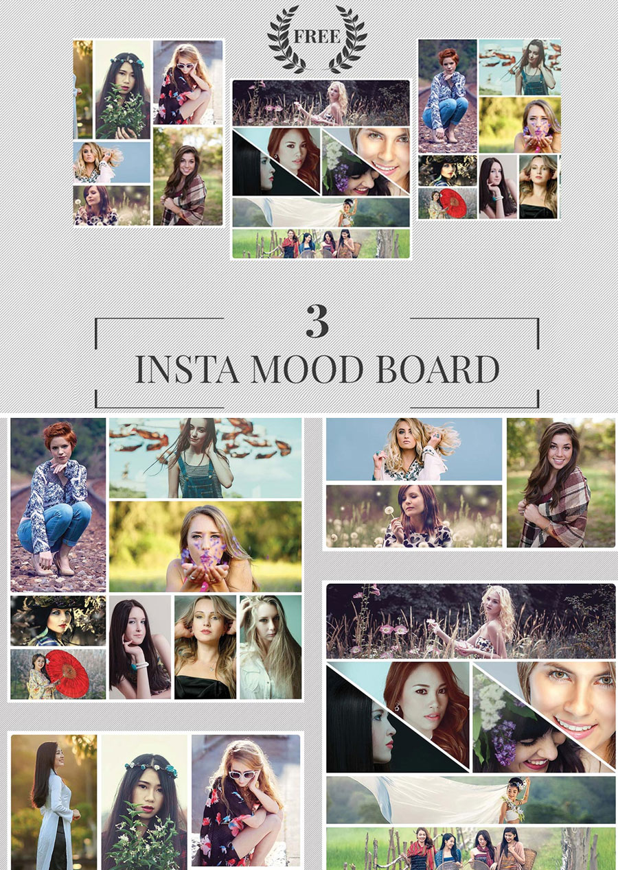 3 Free Instagram Mood Board Templates Dribbble Graphics