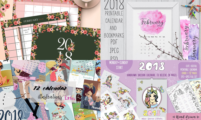 50+-World-Best-Newest-Printable-2018-Calendar-Templates