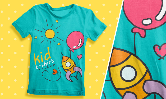Free-Kids-T-Shirt-Mockup-For-Kids-Brands-2018