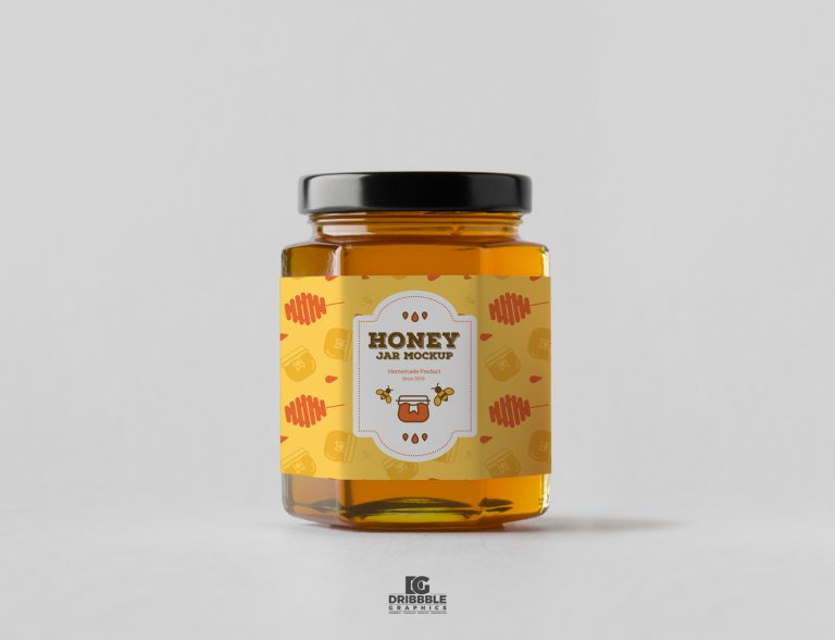 Download Free Honey Jar Mockup PSD | Dribbble Graphics