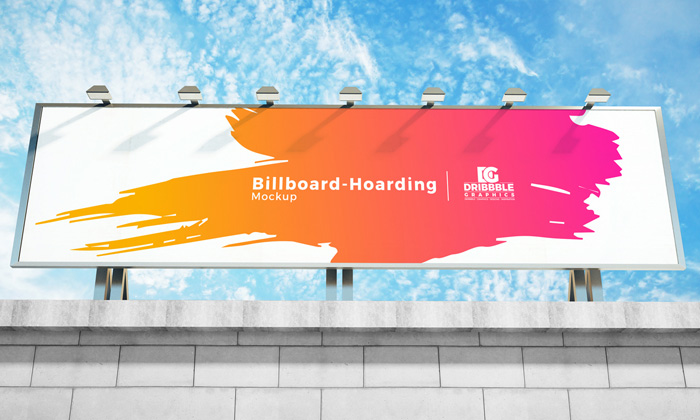 Download Free Outside Building Top Billboard Hoarding Mockup Psd Dribbble Graphics