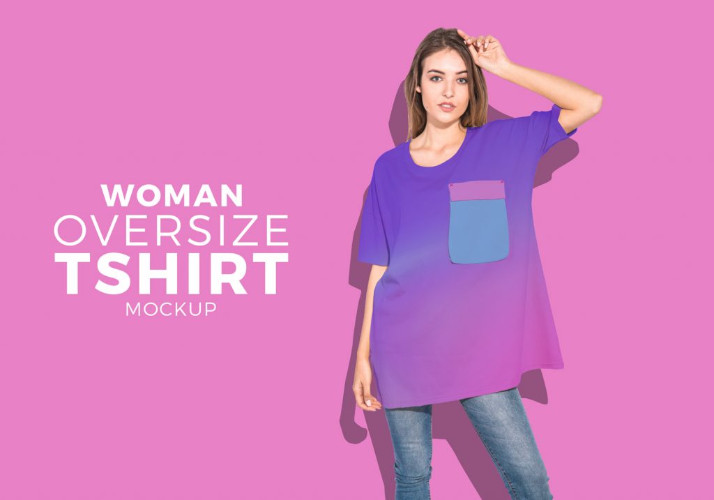 Download Free Woman Oversize T-Shirt Mockup | Dribbble Graphics