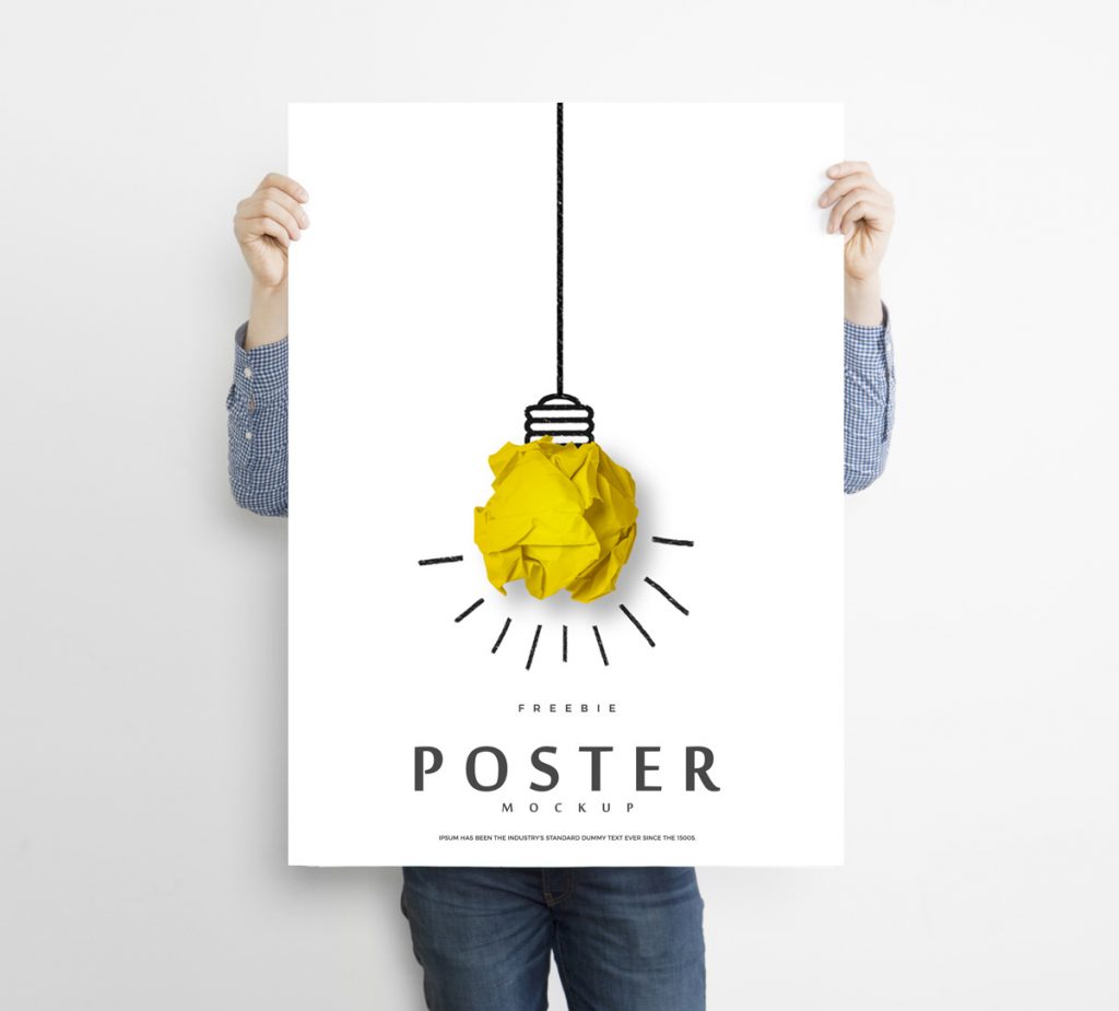 Free Man Holding Creative Poster Mockup For Promotion 2018 | Dribbble ...