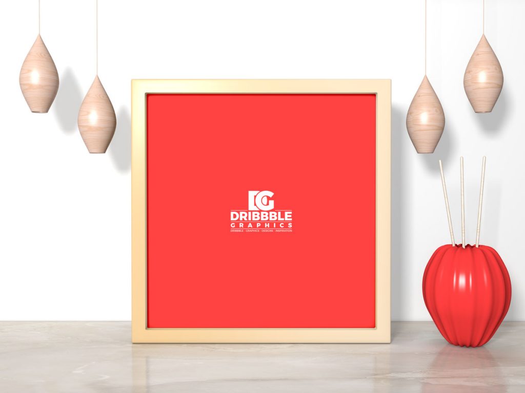 Free Interior Square Metal Poster Frame Mockup PSD 2018 | Dribbble Graphics