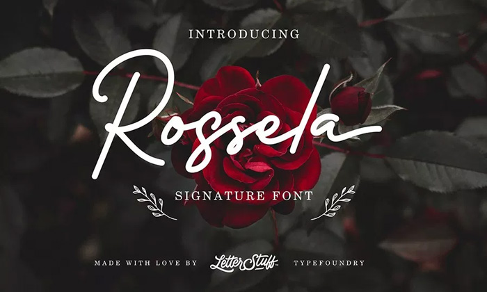 Free-Rossela-Signature-Font-Demo