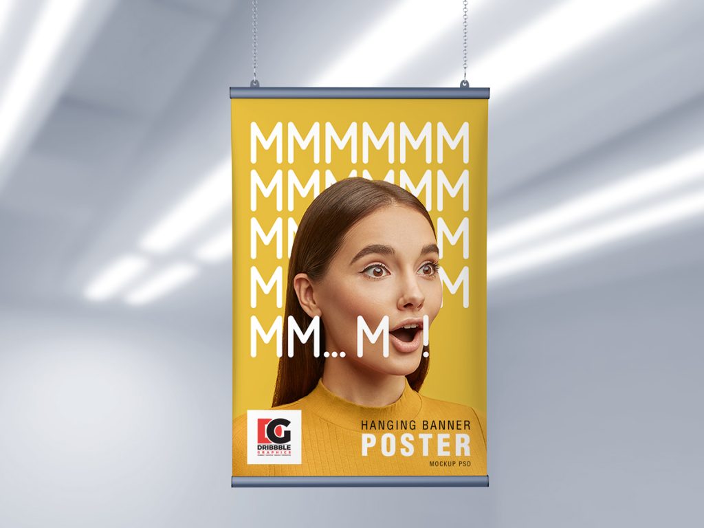 Download Free Ceiling Hanging Banner Poster Mockup PSD 2019 ...