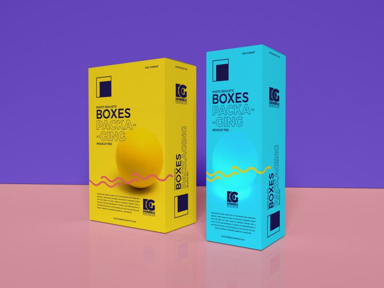Free Photo Realistic Boxes Packaging Mockup PSD 2019 | Dribbble Graphics