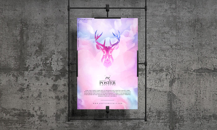 Free-Concrete-Wall-Hanging-Poster-Mockup-300