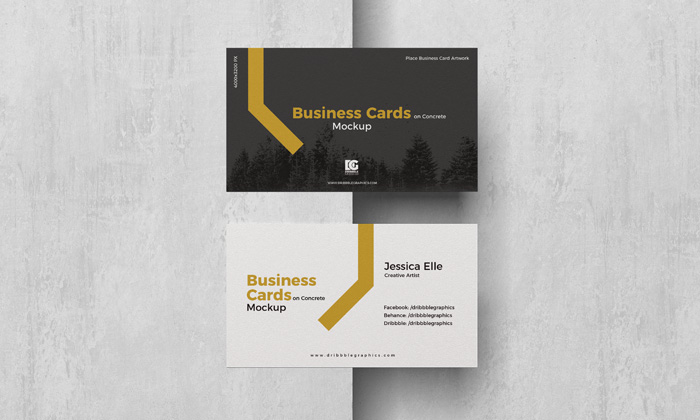 Free-Business-Cards-on-Concrete-Mockup-300