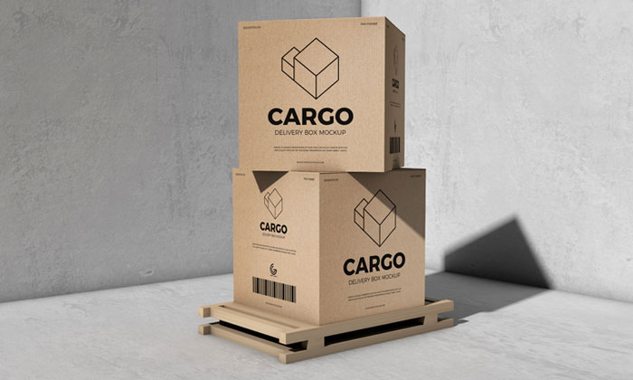 Download Free Cargo Delivery Box Mockup For Packaging | Dribbble ...