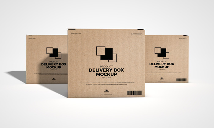 Download Free Product Delivery Box Mockup For Cargo | Dribbble Graphics