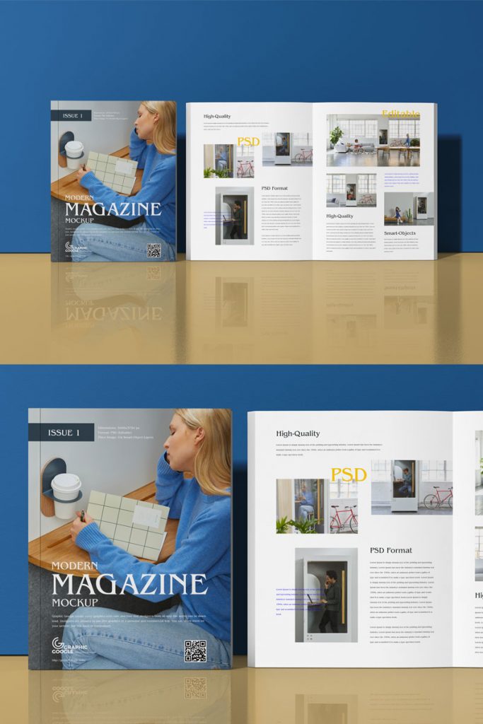 Free PSD Premium Quality Magazine Mockup | Dribbble Graphics