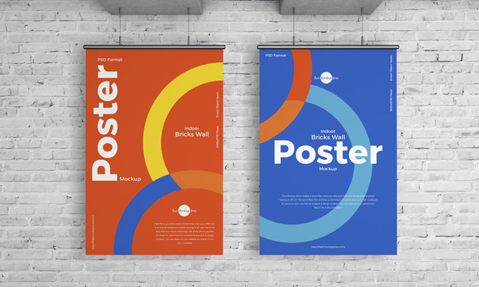 Free-Bricks-Wall-Hanging-Poster-Mockup-300