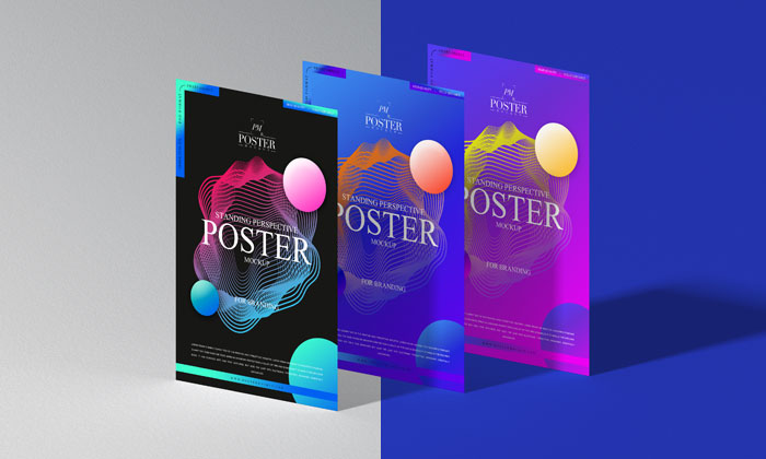 Free Modern Elegant Standing Poster Mockup Psd 