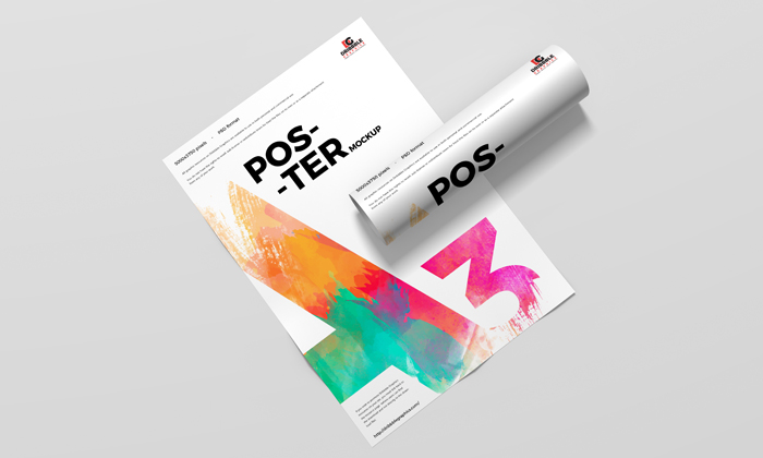 Download Free Modern A3 Poster Mockup | Dribbble Graphics